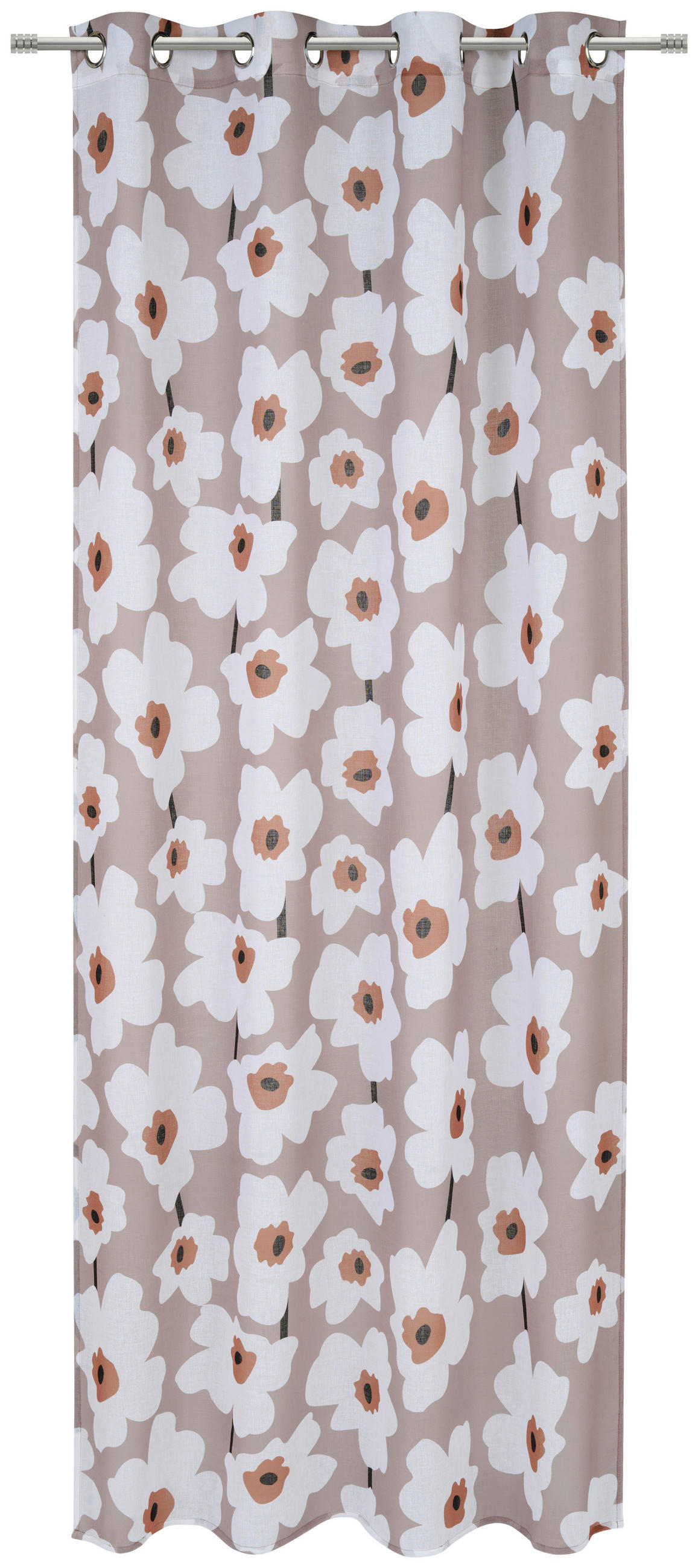 Perdea Cu Inele Tip Capsă semitransparent  - taupe, Design, textil (140/245cm) - Esposa