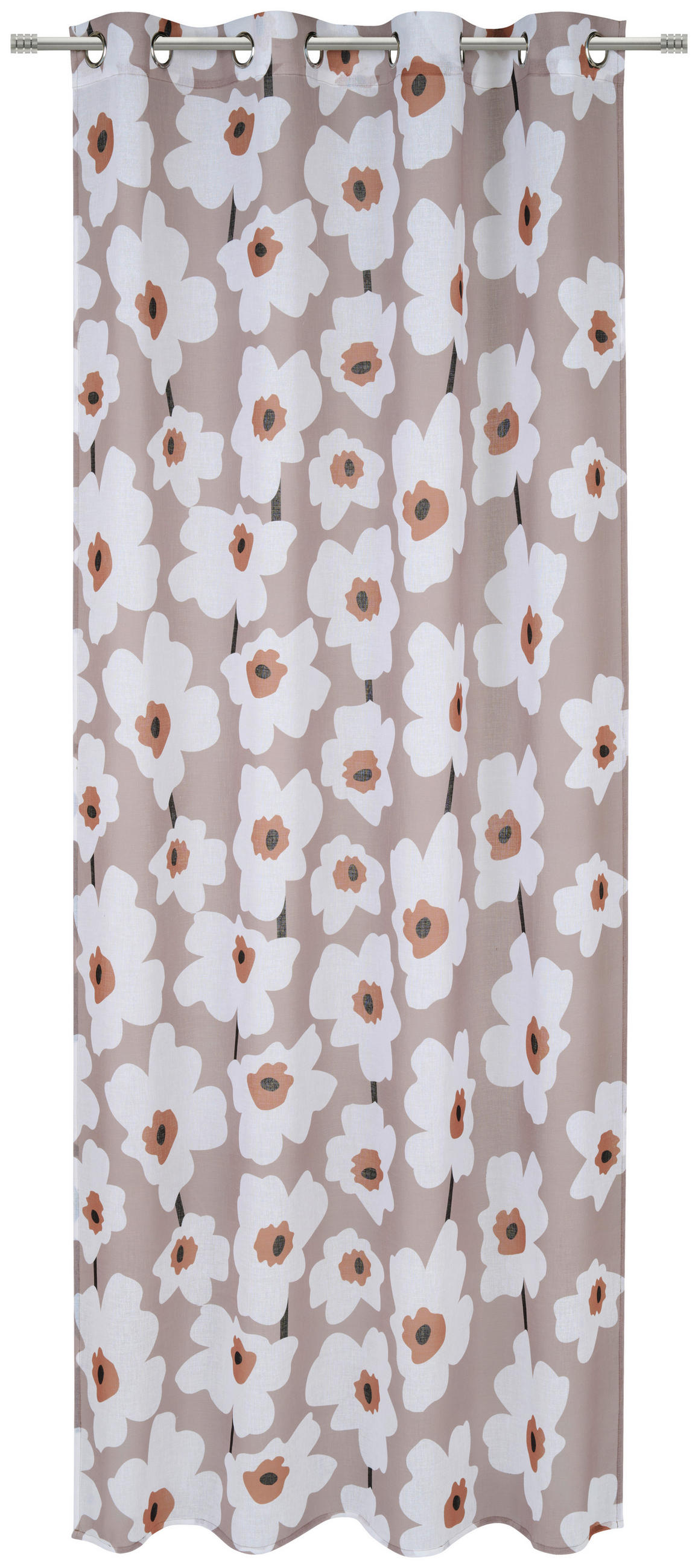 ZAVESA SA KARIKAMA sivobraon 140/245 cm   - sivobraon, Dizajnerski, tekstil (140/245cm) - Esposa