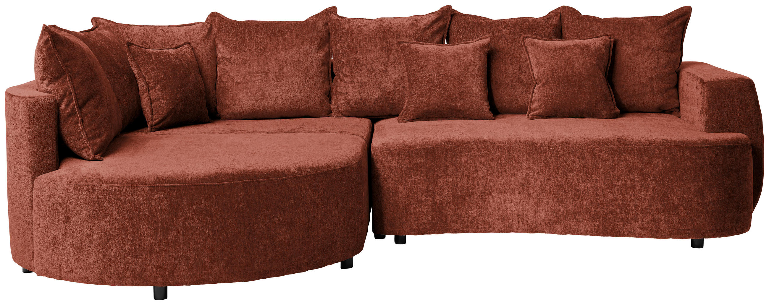 ECKSOFA in Chenille Rotbraun  - Rotbraun/Schwarz, Design, Kunststoff/Textil (194/307cm) - Carryhome