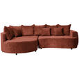 ECKSOFA  in Chenille Rotbraun  194/307 cm  - Rotbraun/Schwarz, Design, Kunststoff/Textil (194/307cm) - Carryhome