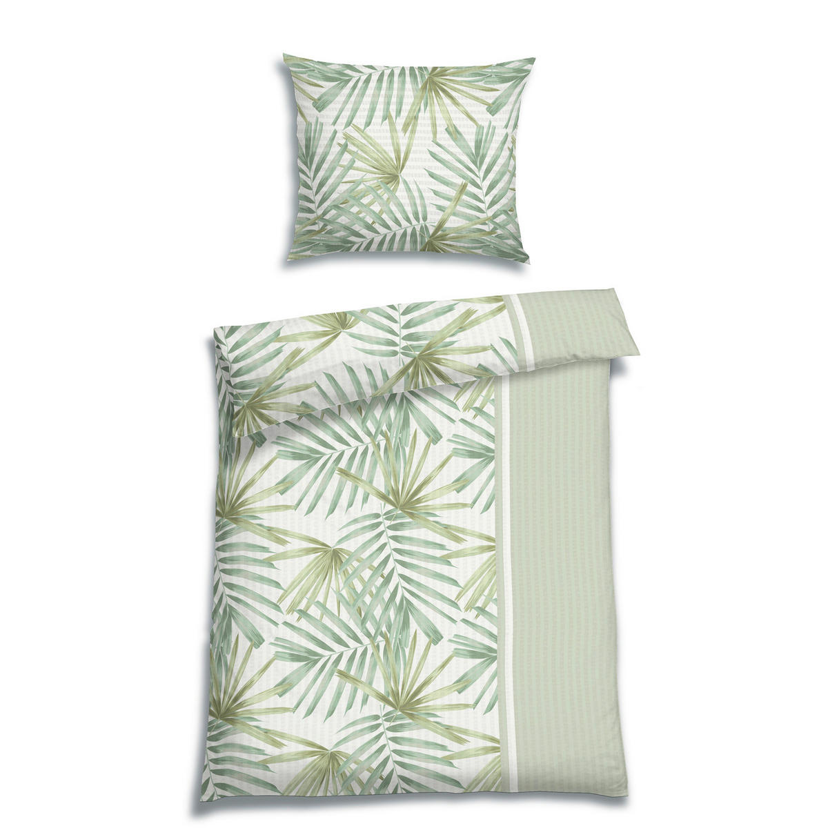 BETTWÄSCHE Seersucker 140/200 cm  - Salbeigrün, KONVENTIONELL, Textil (140/200cm) - Florella