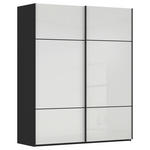 SCHWEBETÜRENSCHRANK 162/223/68 cm 2-türig Schwarz, Weiß  - Schwarz/Weiß, KONVENTIONELL, Glas/Holzwerkstoff (162/223/68cm) - Novel