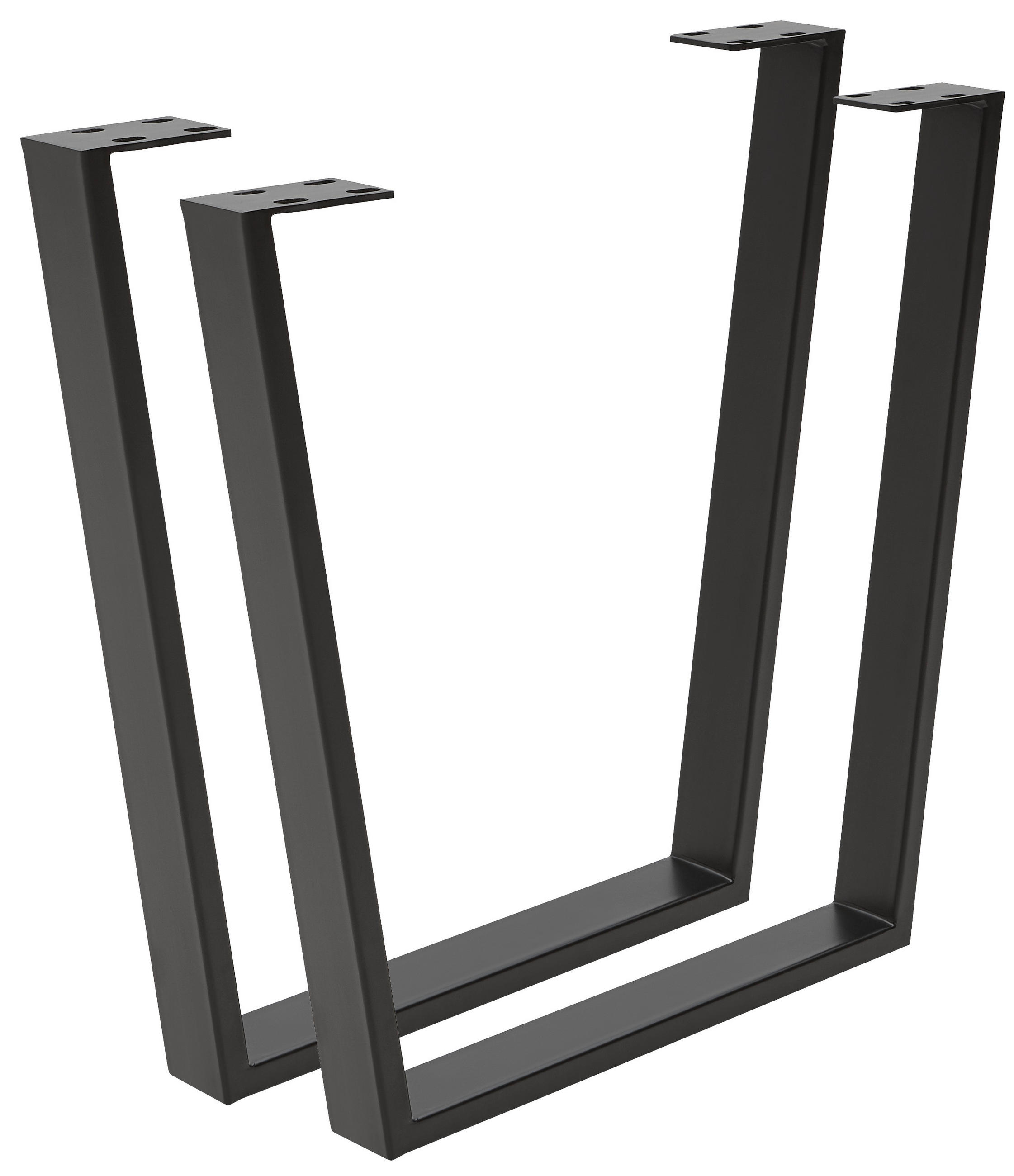 TISCHGESTELL Schwarz  - Schwarz, Design, Metall (78/7,5/72cm) - Valdera