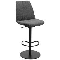 BARHOCKER Flachgewebe Grau Stahl Sitzfläche 360° drehbar, Lederauswahl, Stoffauswahl  - Schwarz/Grau, Design, Textil/Metall (59/115,5-126/39cm) - Johann Jakob