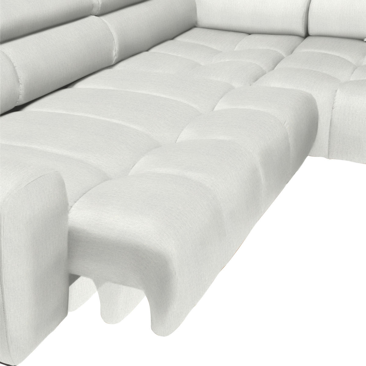 ECKSOFA in Samt, Webstoff Creme  - Creme/Schwarz, Design, Textil/Metall (270/177cm) - Welnova