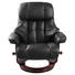 RELAXSESSEL Lederlook Kombination Echtleder/Lederlook Hocker, Relaxfunktion - Walnussfarben/Schwarz, KONVENTIONELL, Leder/Textil (90/104/91cm) - Cantus