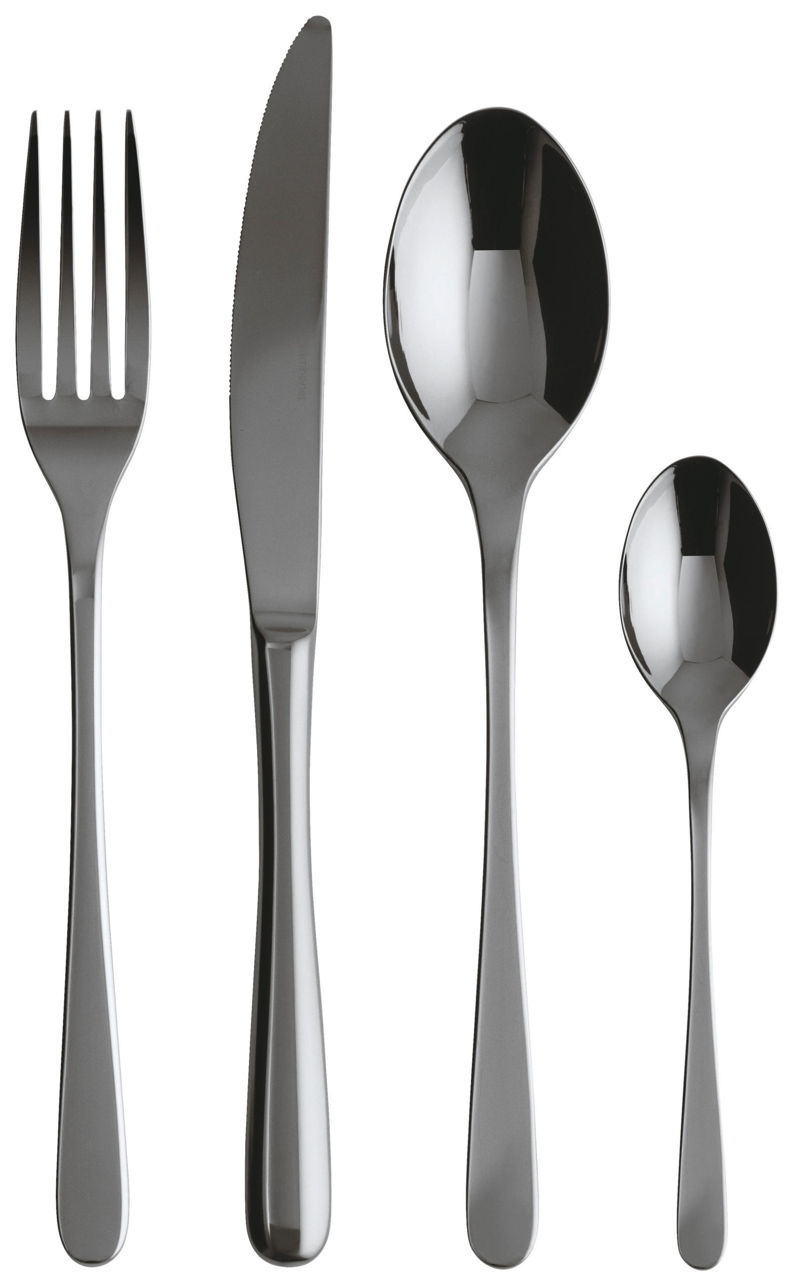 BESTECKSET 24-teilig Edelstahl  - Schwarz, Basics, Metall - Sambonet