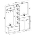 GARDEROBE 5-teilig  in 173/195/38 cm  - Weiß/Eiche Artisan, Design, Glas/Holzwerkstoff (173/195/38cm) - Xora