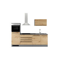 KÜCHENBLOCK 260 cm  in Anthrazit, Eiche Artisan  - Anthrazit/Schwarz, KONVENTIONELL, Holzwerkstoff/Kunststoff (260cm) - P & B