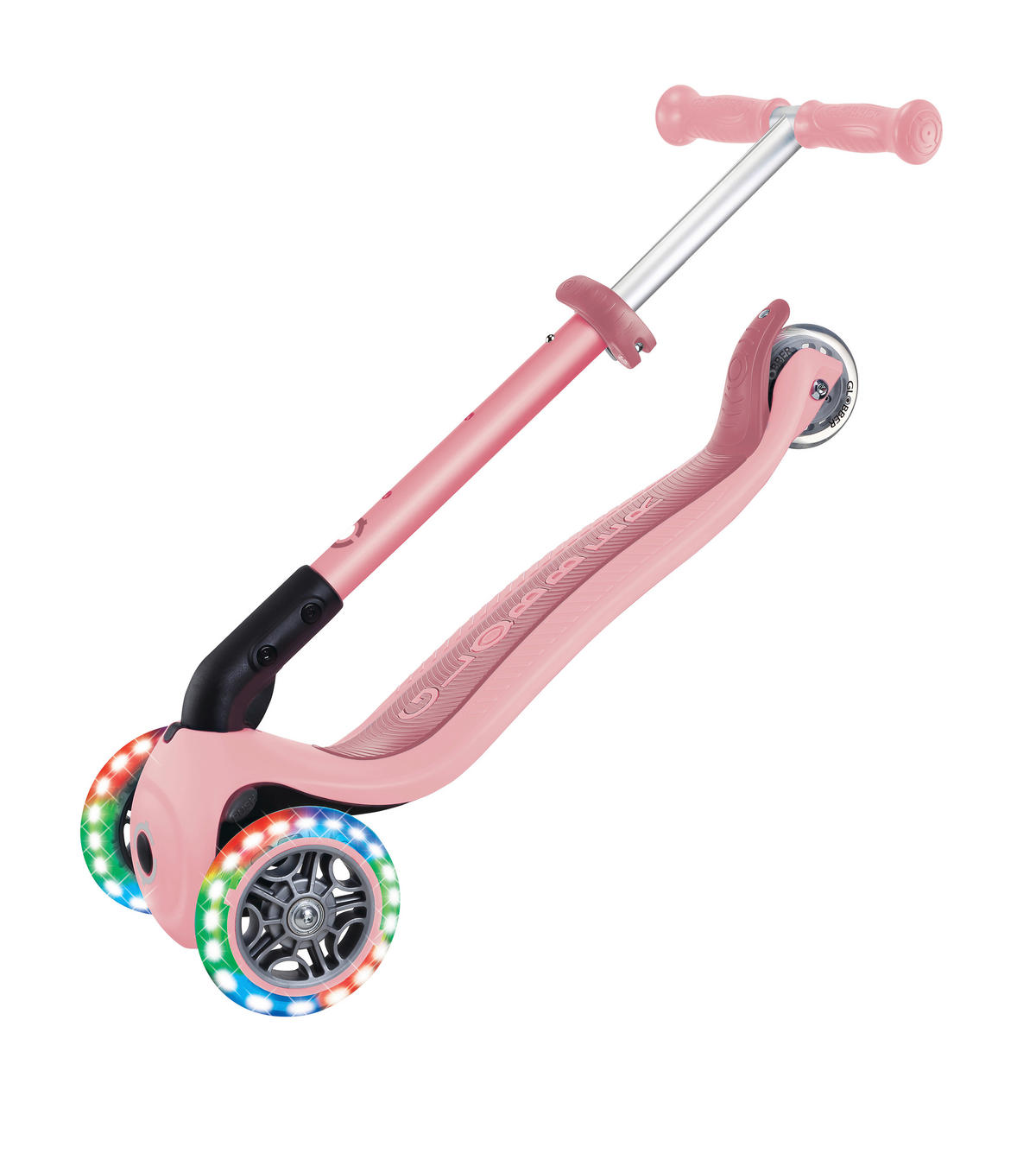 KINDERSCOOTER JUNIOR FOLDABLE LIGHTS  - Rosa, Basics, Kunststoff (56/28.6/68cm) - GLOBBER