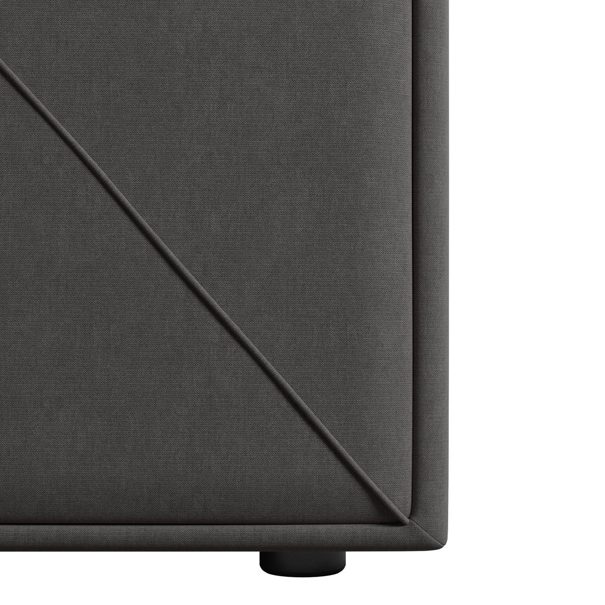 POSTELJA BOXSPRING 180 cm   x 200 cm  , kovina, umetna masa, tekstil, karton, leseni material antracit  - črna/antracit, Moderno, kovina/umetna masa (180/200cm) - MID.YOU