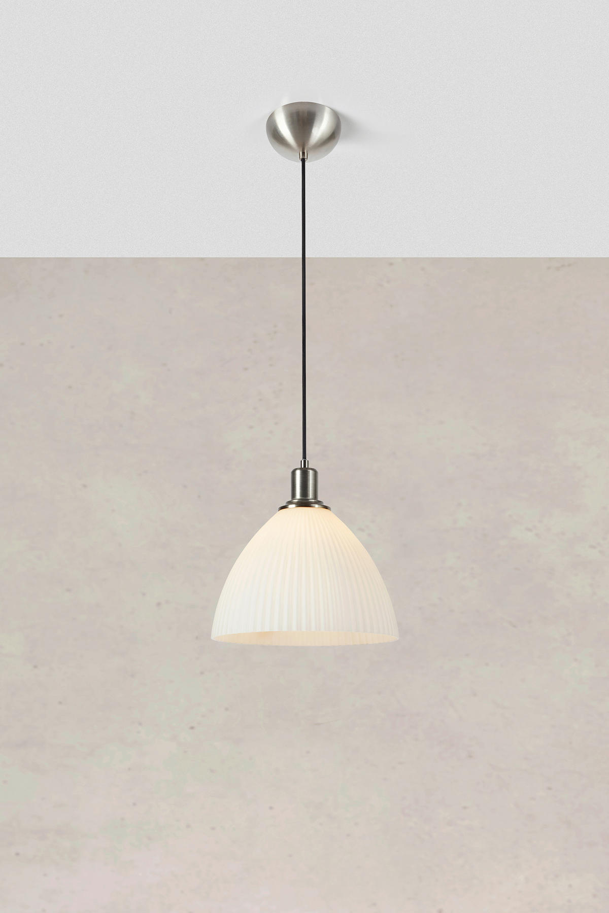 PENDELLEUCHTE RO 27,5/150/27,5 cm  - Weiß/Nickelfarben, Trend, Glas/Metall (27,5/150/27,5cm) - Markslöjd