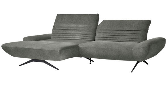 ECKSOFA  in Teddystoff Grau  170-195/280 cm  - Schwarz/Braun, Design, Textil/Metall (170-195/280cm) - Dieter Knoll