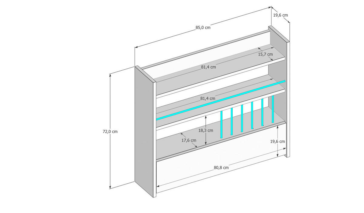 GEWÜRZREGAL - Weiss, Design, Holzwerkstoff (85/72/19,6cm) - MID.YOU