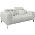 2-SITZER-SOFA Webstoff Naturfarben  - Schwarz/Naturfarben, KONVENTIONELL, Textil/Metall (200/80/110cm) - Carryhome