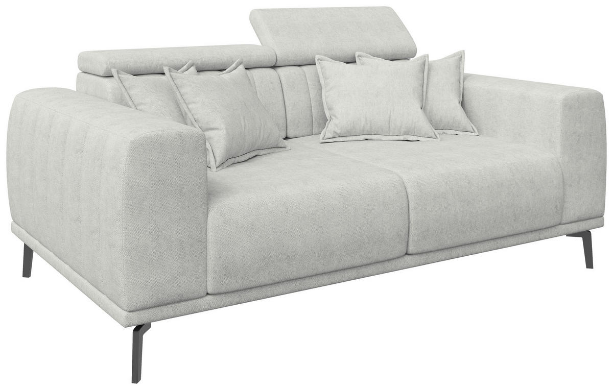 2-SITZER-SOFA Webstoff Naturfarben  - Schwarz/Naturfarben, KONVENTIONELL, Textil/Metall (200/80/110cm) - Carryhome