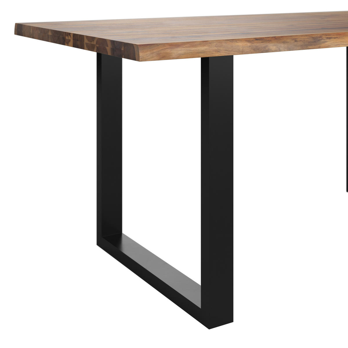 GARTENTISCH Holz, Metall rechteckig  - Schwarz/Akaziefarben, KONVENTIONELL, Holz/Metall (200/76/100cm) - Ambia Garden
