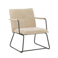 SESSEL 65/80/68 cm  in Chenille Beige  - Beige/Schwarz, MODERN, Textil/Metall (65/80/68cm) - MID.YOU