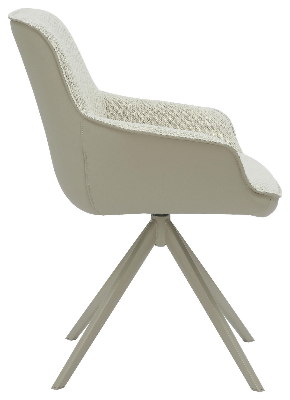 STOL MED ARMSTÖD järn läderimitation, bouclé  - grå/cremefärgad, Design, metall/textil (58/85/63cm) - Stylife