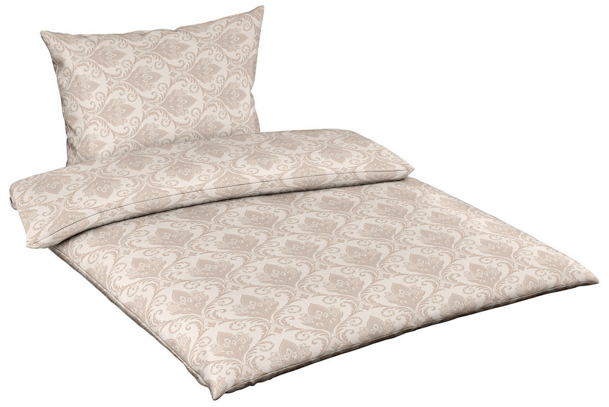 POSTELJNINA LUXURY JACQUARD 140/200 cm žamet peščene barve  - peščene barve, Konvencionalno, tekstil (140/200cm) - Fleuresse