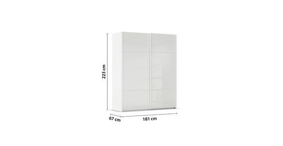 SCHWEBETÜRENSCHRANK 181/223/67 cm 2-türig Weiß - Weiß, KONVENTIONELL, Glas/Holzwerkstoff (181/223/67cm) - Novel