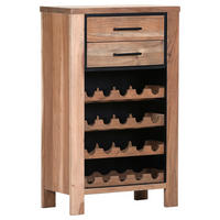 WEINREGAL   - Schwarz/Akaziefarben, LIFESTYLE, Holz/Metall (65/105/35cm) - Landscape