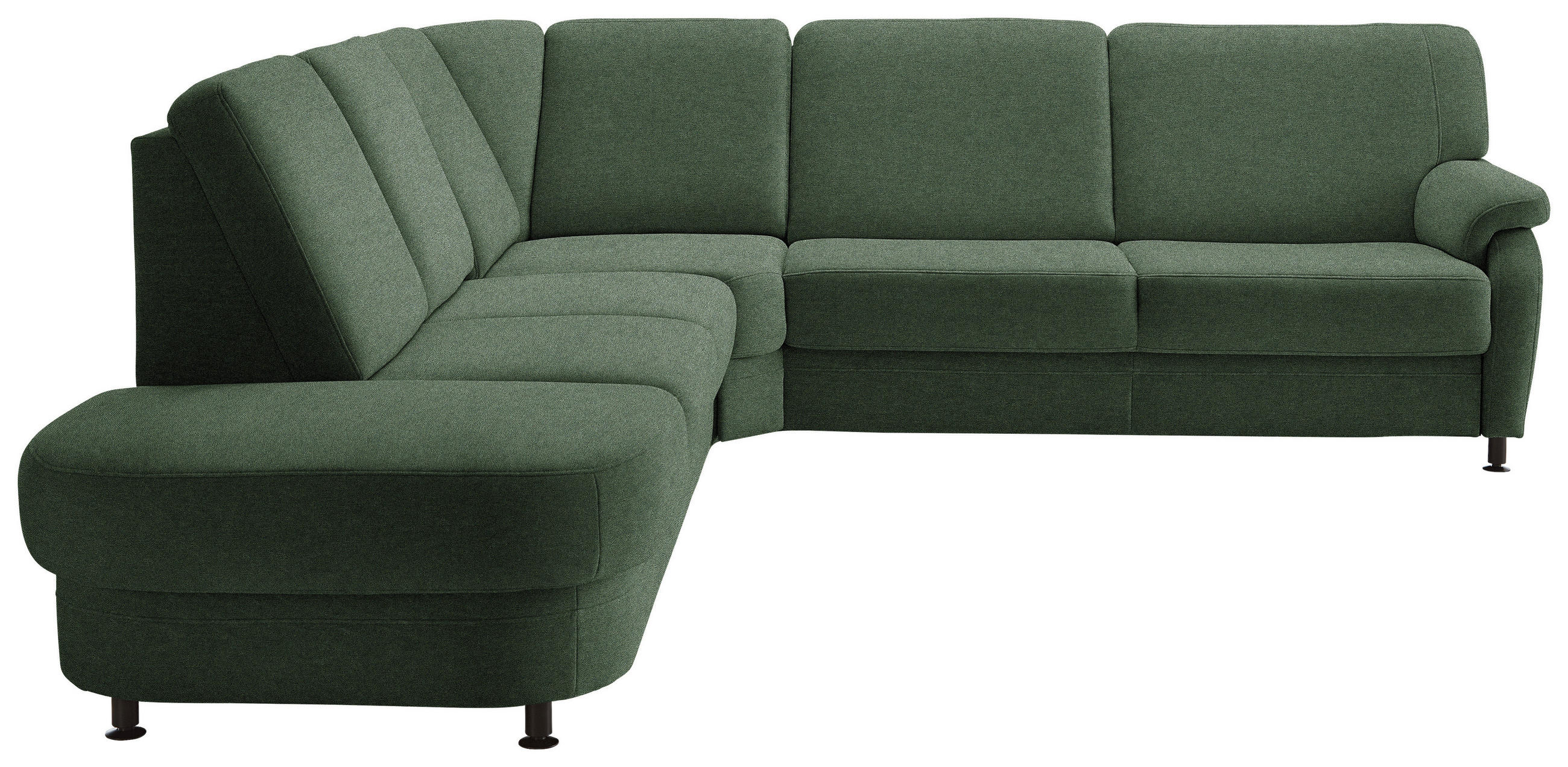 ECKSOFA  in Flachgewebe Waldgrün  287/269 cm  - Waldgrün/Schwarz, KONVENTIONELL, Textil/Metall (287/269cm) - Beldomo System
