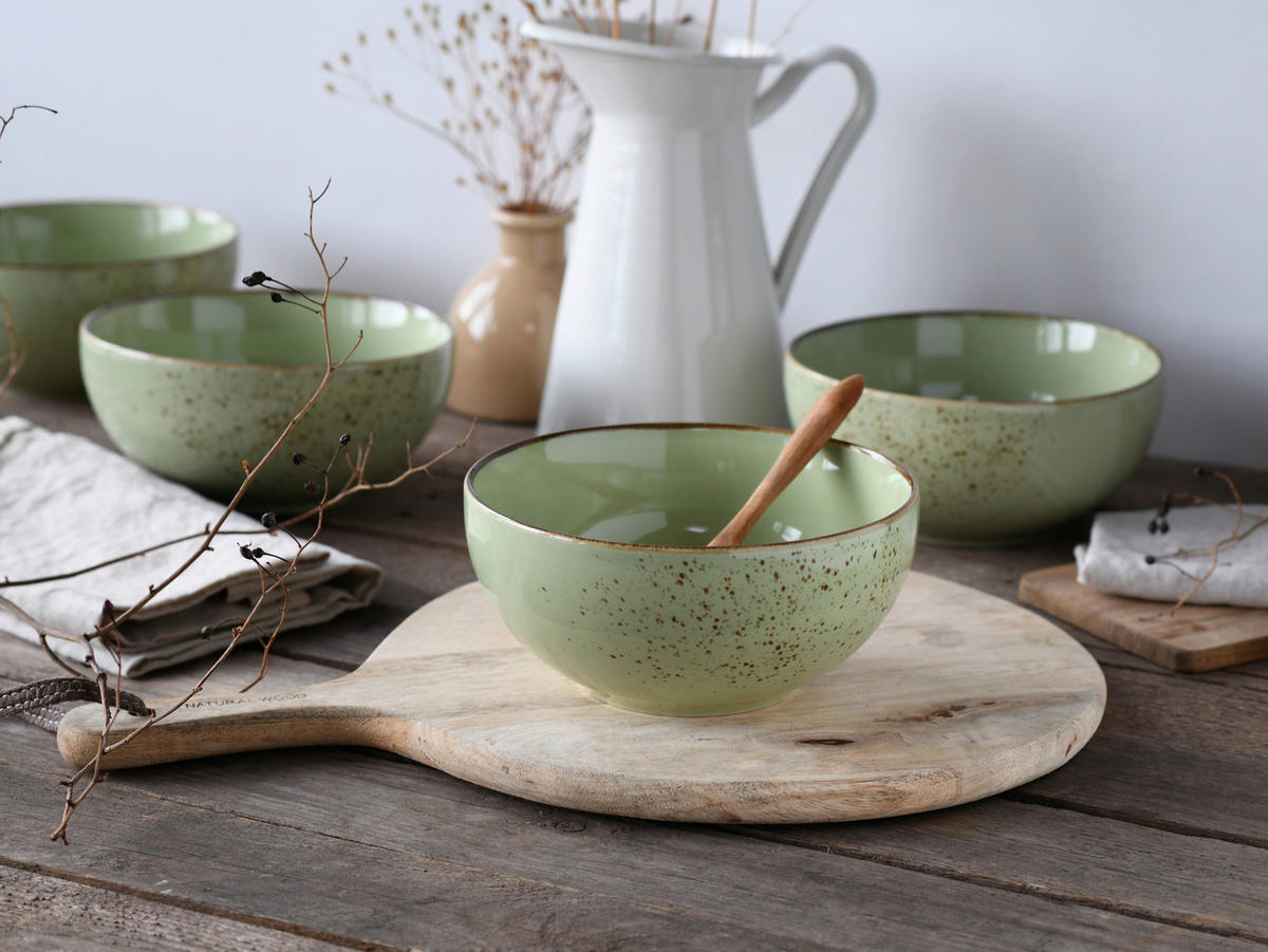 SKÅLSET 4 delar   - grön, Design, keramik - Creatable