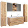 BADEZIMMER 5-teilig  in 178 cm  - Honigeiche/Alufarben, MODERN, Keramik/Holzwerkstoff (178cm) - MID.YOU