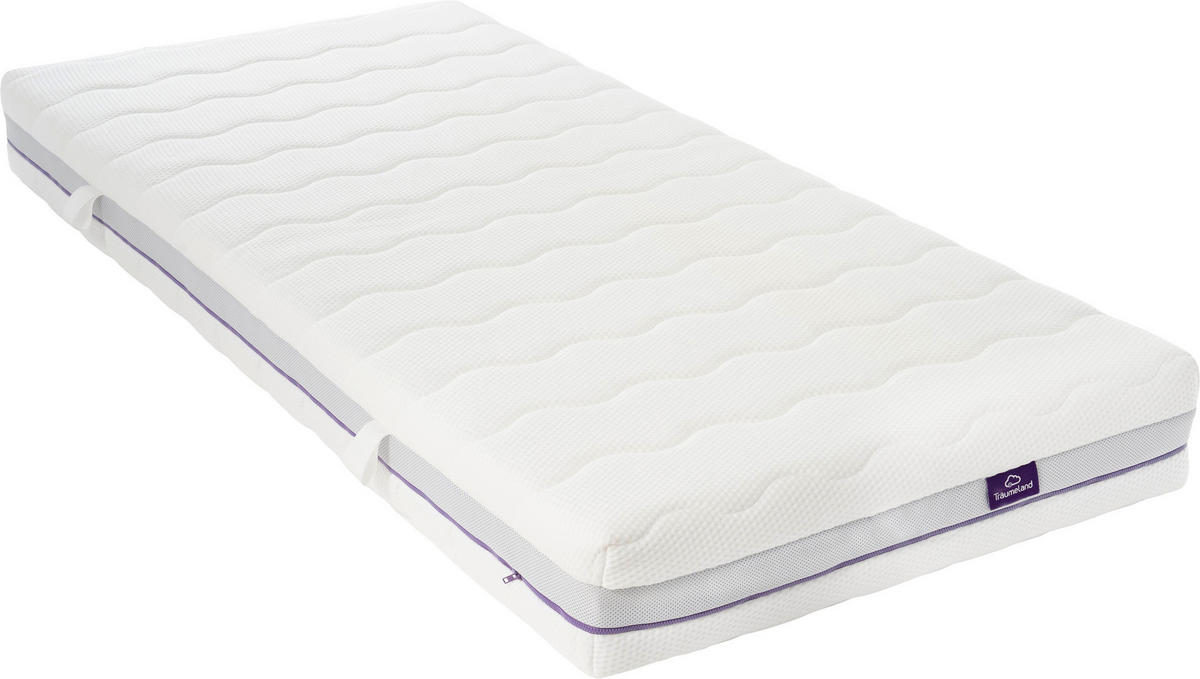 KALTSCHAUMMATRATZE Alpenruhe 90/200 cm Höhe ca. 19 cm  - Grauweiß, KONVENTIONELL, Textil (90/200cm) - Träumeland