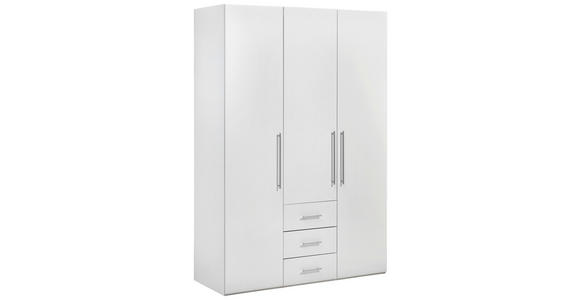 DREHTÜRENSCHRANK 147/219/59 cm 3-türig  - Alufarben/Weiß, KONVENTIONELL, Holzwerkstoff/Metall (147/219/59cm) - Xora