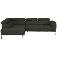ECKSOFA in Chenille Graubraun  205/280 cm  - Graubraun/Schwarz, Design, Textil/Metall (205/280cm) - Xora