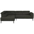 ECKSOFA in Chenille Graubraun 205/280 cm - Graubraun/Schwarz, Design, Textil/Metall (205/280cm) - Xora