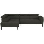 ECKSOFA in Chenille Graubraun  205/280 cm  - Graubraun/Schwarz, Design, Textil/Metall (205/280cm) - Xora