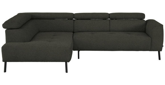 ECKSOFA in Chenille Graubraun 205/280 cm - Graubraun/Schwarz, Design, Textil/Metall (205/280cm) - Xora
