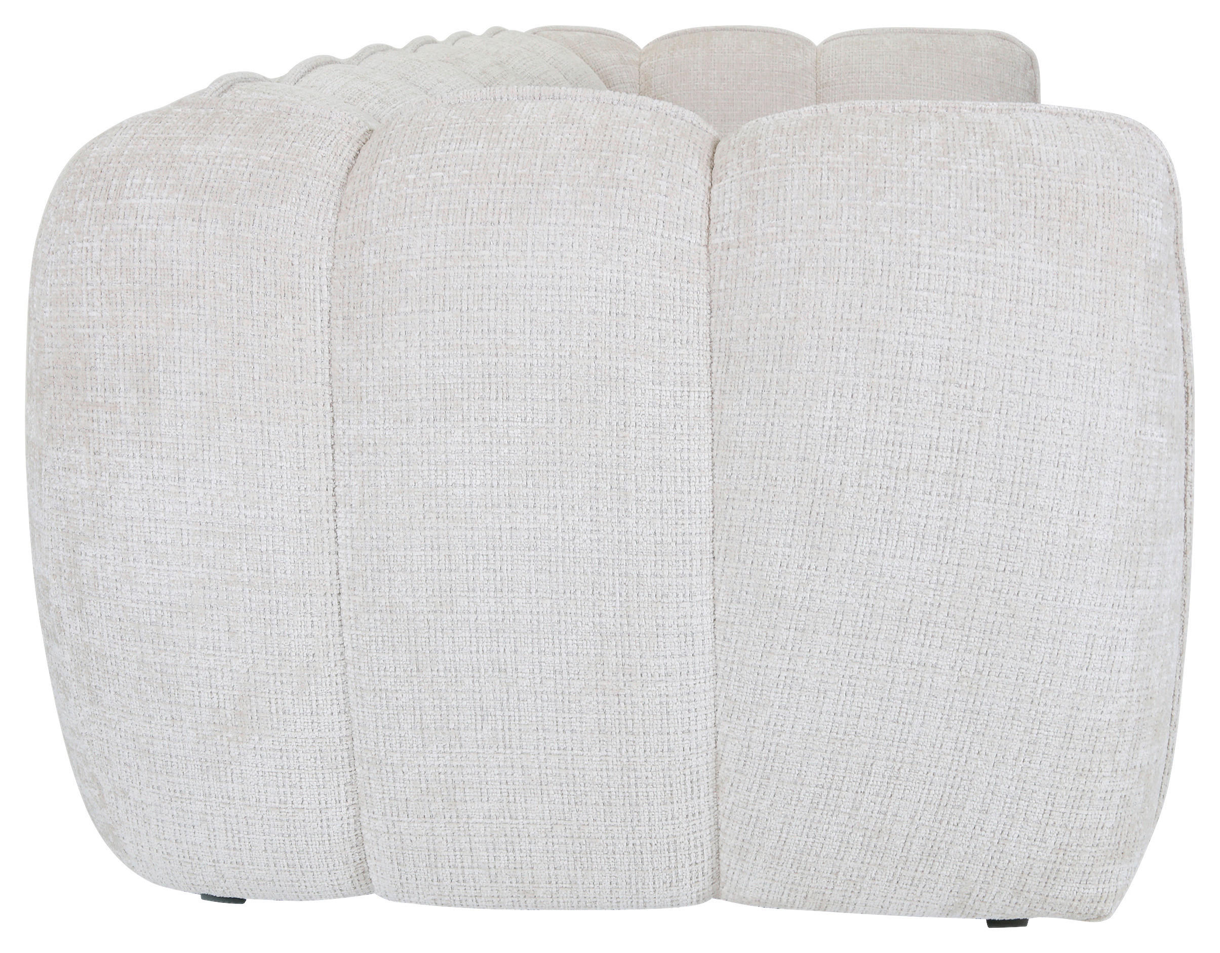 BIGSOFA in Chenille Creme  - Creme/Schwarz, KONVENTIONELL, Kunststoff/Textil (217/74/100cm) - Carryhome