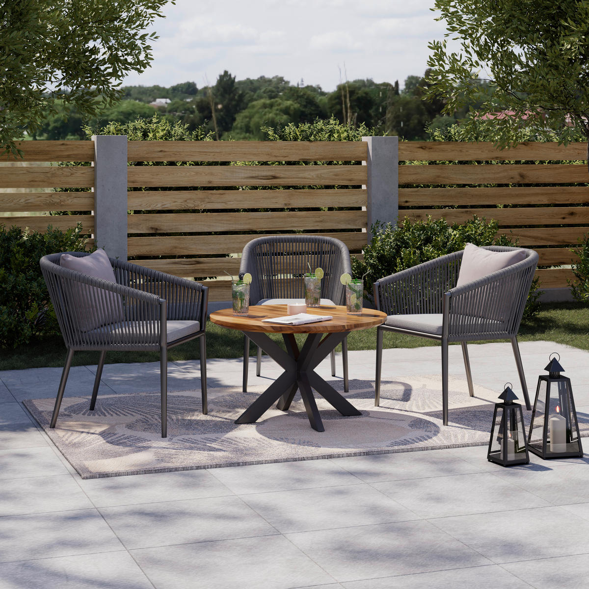 LOUNGETISCH  - Akaziefarben, MODERN, Holz/Metall (80/45/80cm) - Ambia Garden