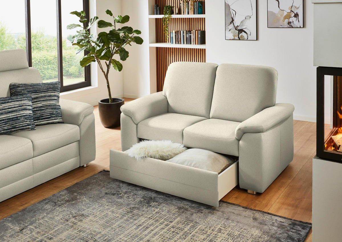 SITZGARNITUR Chenille Silberfarben  - Silberfarben/Alufarben, Konventionell, Textil/Metall (208/156/96/89cm) - Beldomo Comfort