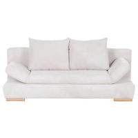 SCHLAFSOFA Cord Beige  inkl. Rückenkissen, Bettkasten, Armteilverstellung  - Beige/Naturfarben, KONVENTIONELL, Holz/Textil (200/75/92cm) - home24