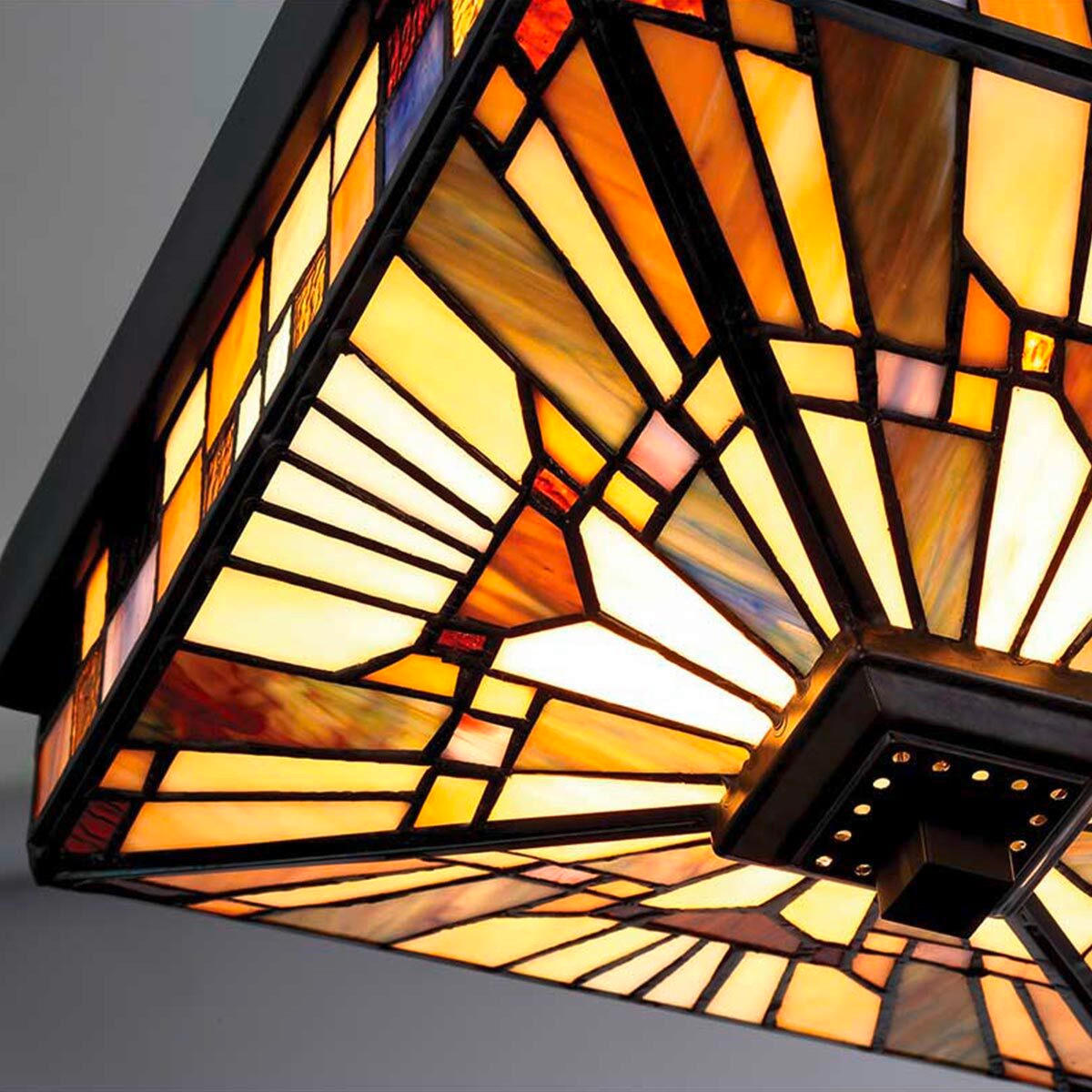 AUSSENDECKENLEUCHTE - Dunkelbraun/Multicolor, Konventionell, Glas/Metall (15.4/26.1/26.1cm) - Elstead Lighting