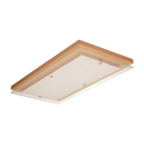 LED-DECKENLEUCHTE Finn 57/29/6,5 cm   - Eichefarben, Basics, Glas/Holz (57/29/6,5cm)