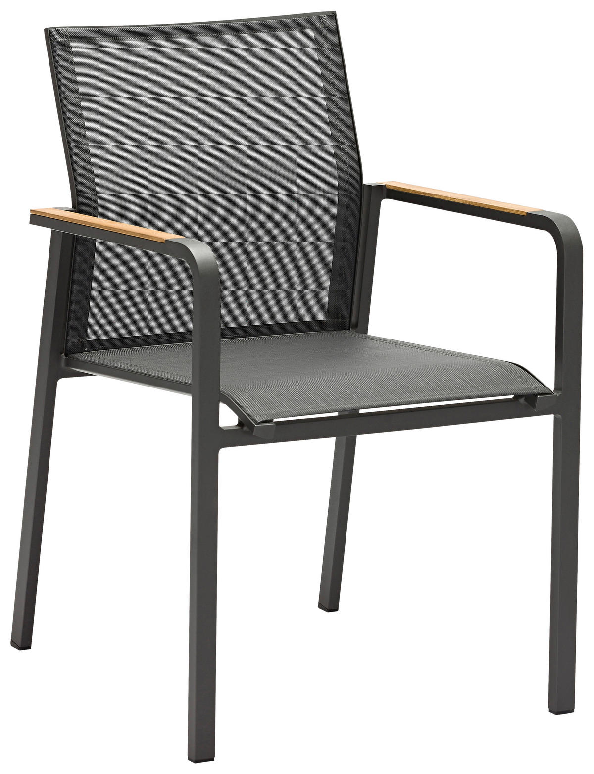 STAPELSESSEL Holz, Metall, Textil Anthrazit  - Anthrazit/Teakfarben, Modern, Holz/Textil (55/85/61cm) - Zebra 