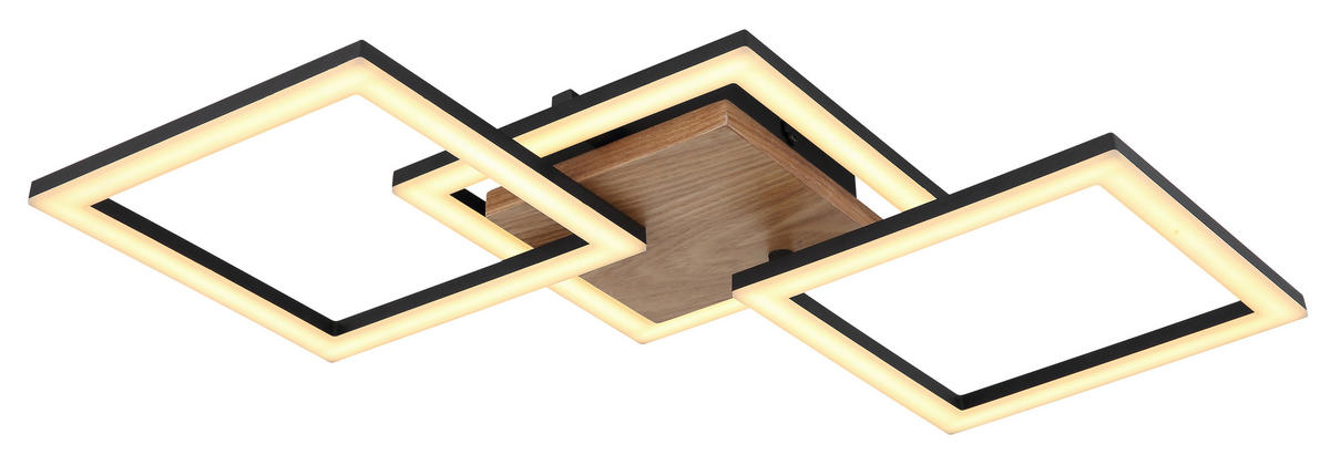 LED-DECKENLEUCHTE 30 W    66/31/7,5 cm  - Dunkelbraun/Opal, Design, Holz/Kunststoff (66/31/7,5cm) - Globo