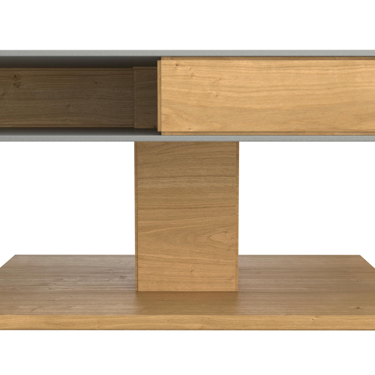 COUCHTISCH in Holz, Glas, Holzwerkstoff 120/75/43 cm  - Eichefarben/Grau, Design, Glas/Holz (120/75/43cm) - Voglauer