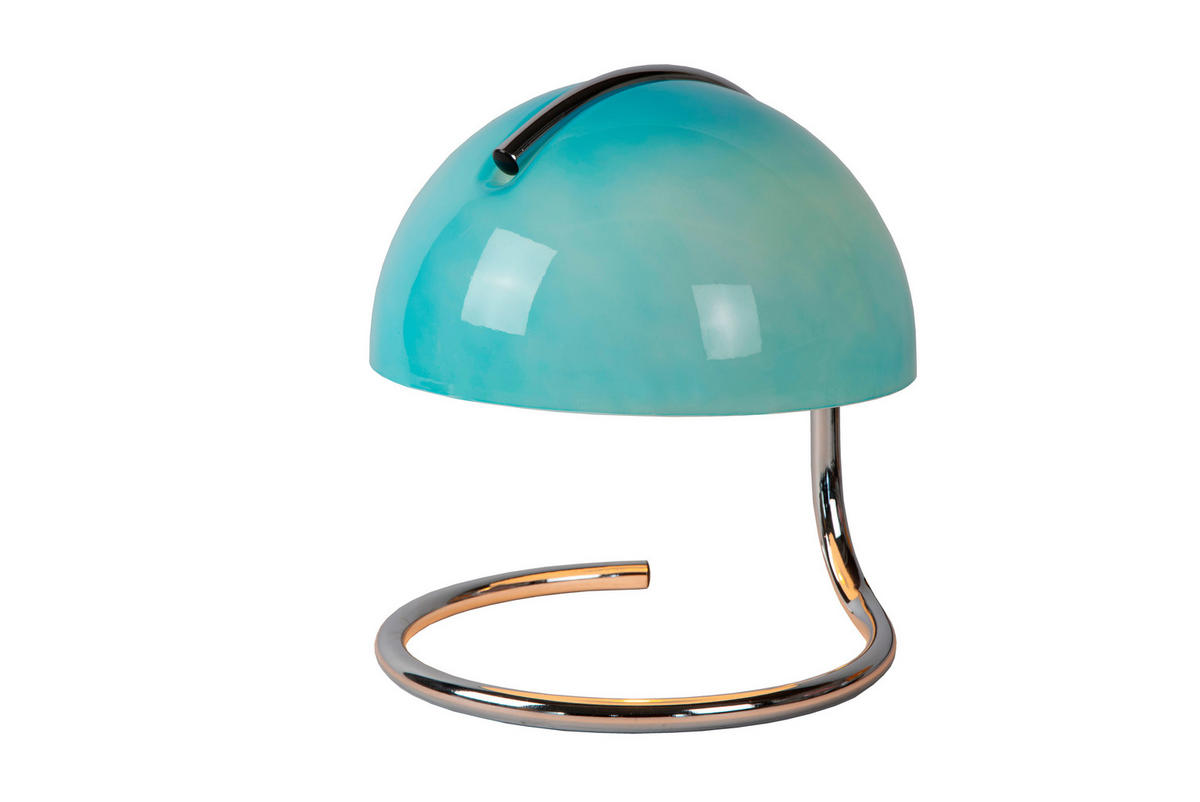 TISCHLEUCHTE Cato 23.5/23.5/25 cm   - Blau/Chromfarben, Design, Glas/Metall (23.5/23.5/25cm) - Lucide