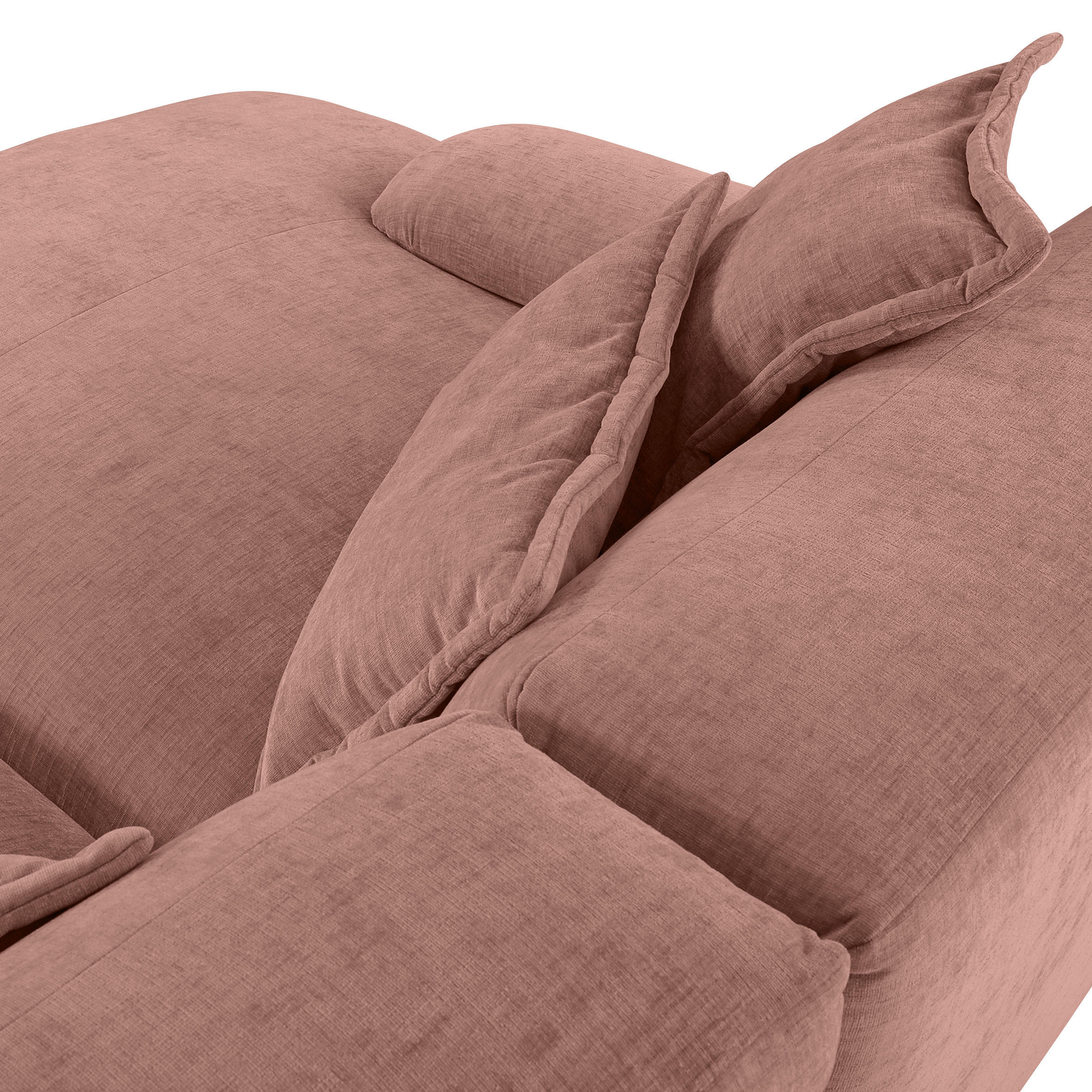 Thumbnail - Carryhome Ecksofa, Altrosa, Textil, 2-3-Sitzer, Füllung: Polyetherschaumkern, Ottomane links, L-Form, 274x174 cm, Stoffa...
