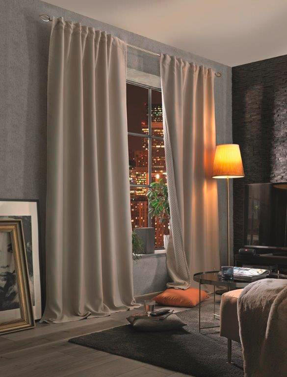 LÄRMSCHUTZVORHANG blickdicht  - Naturfarben, Basics, Textil (135/245cm)