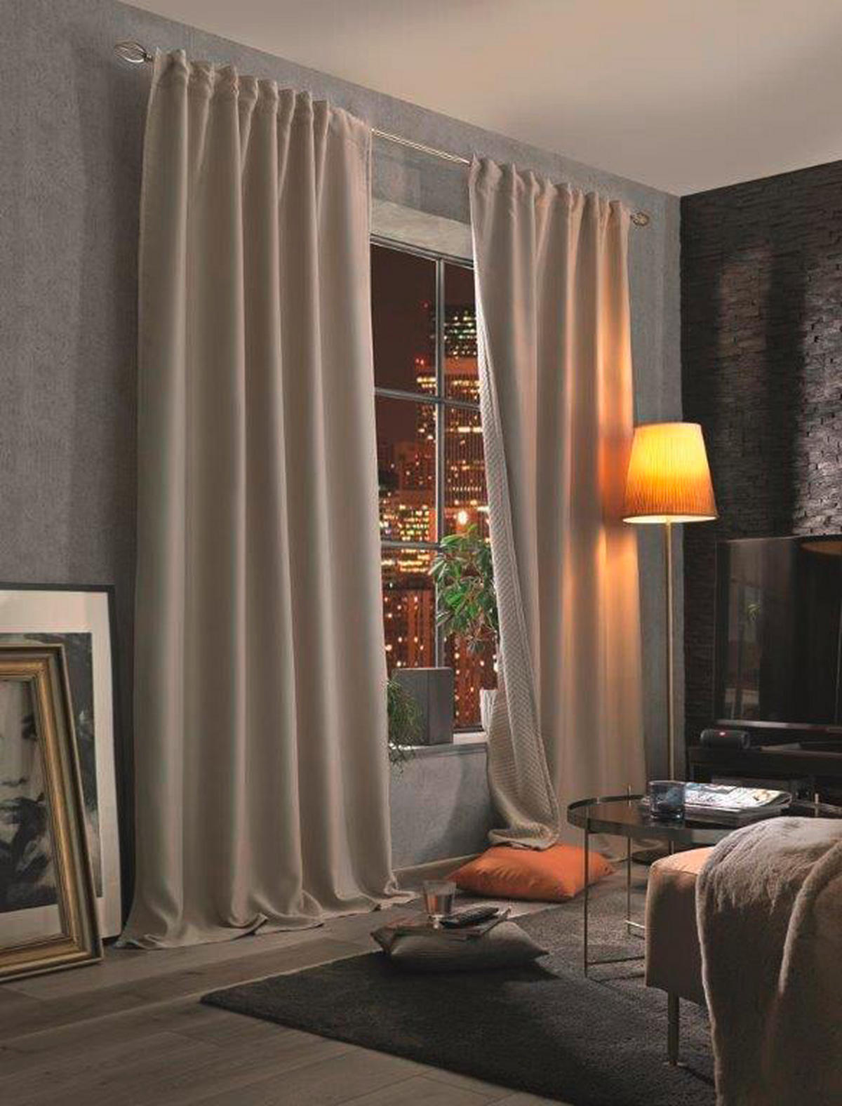 LÄRMSCHUTZVORHANG blickdicht  - Naturfarben, Basics, Textil (135/245cm)