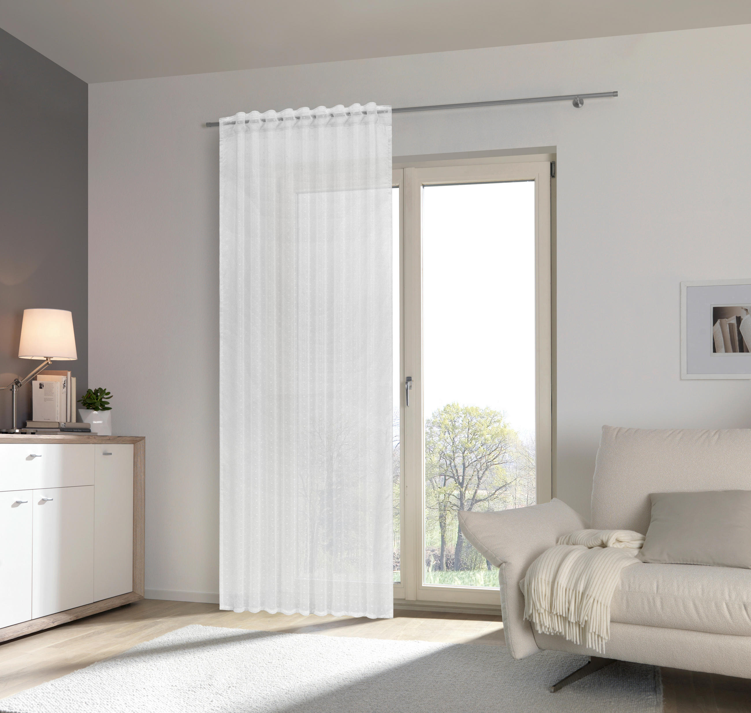 FERTIGVORHANG  halbtransparent   140/245 cm 2 Stück  - Weiß, Basics, Textil (140/245cm) - Esposa