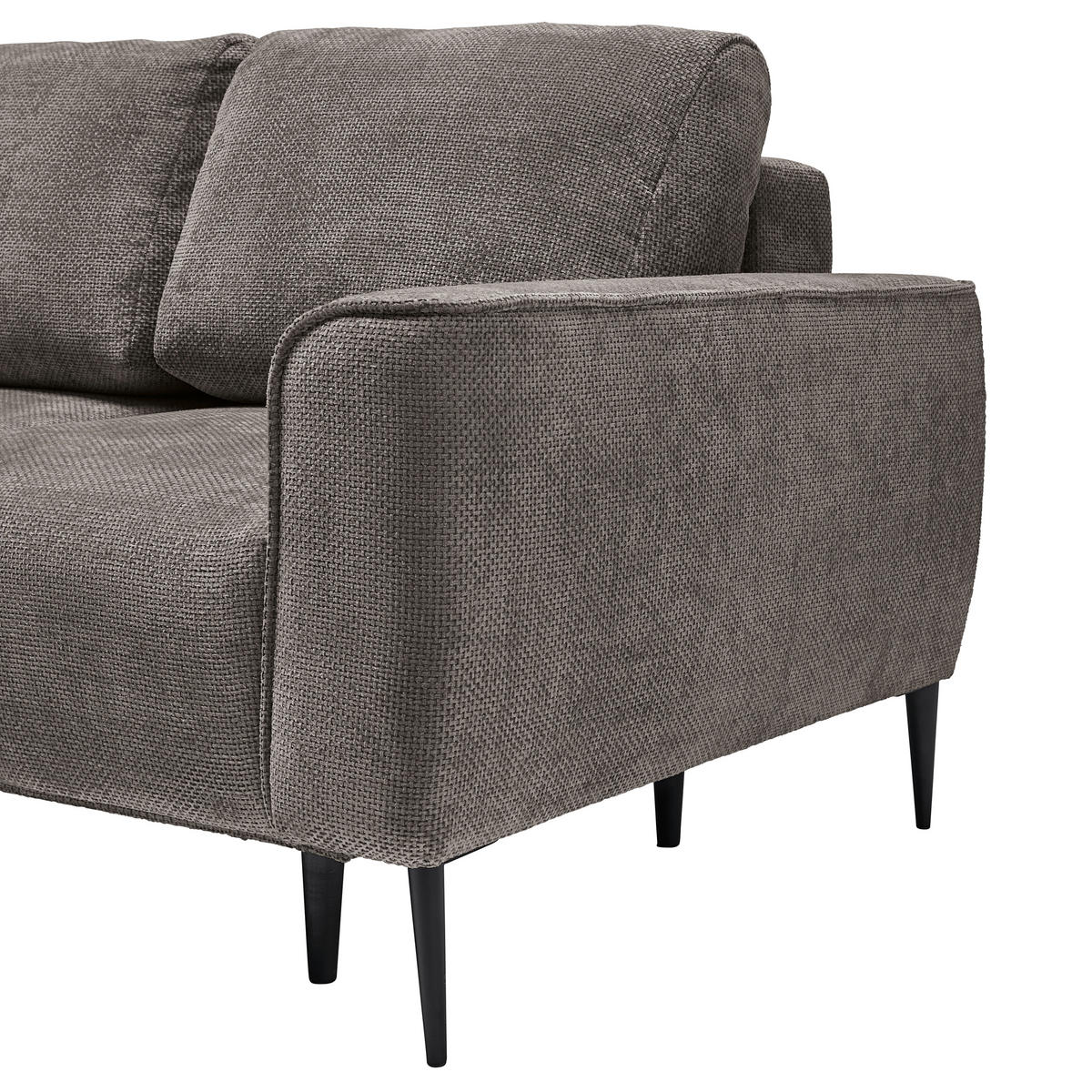 HÖRNSOFFA i vävt tyg gråbrun  - gråbrun/svart, Modern, metall/textil (164/255cm) - MID.YOU